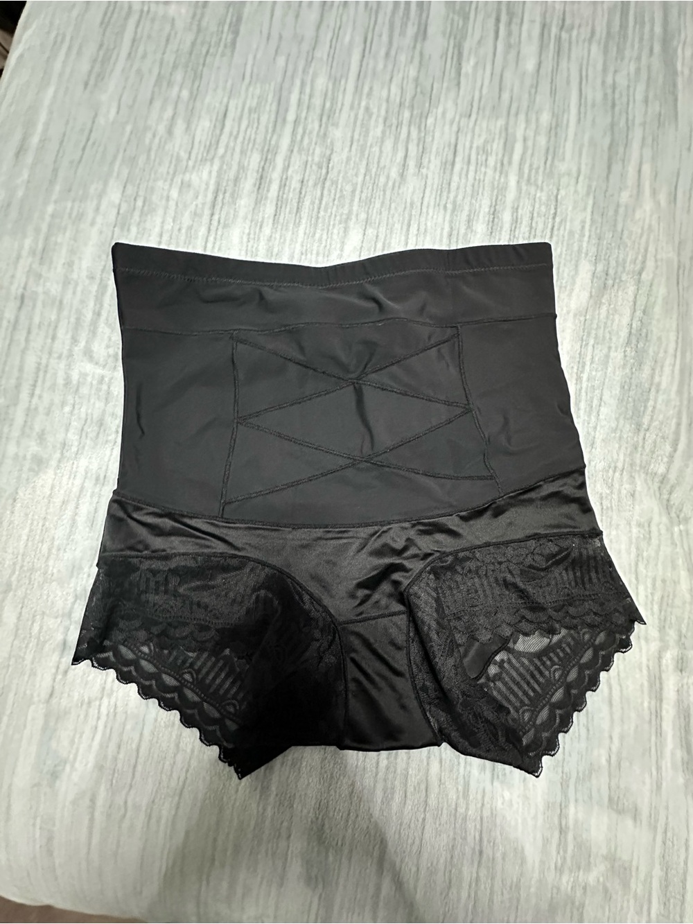 High-Waist Black Lace Shaping Briefs - Women's Intimates